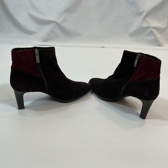 Aquatalia High Heel Boots Booties 8.5 Brown Suede Leather Made In Italy EUC - Picture 5 of 13